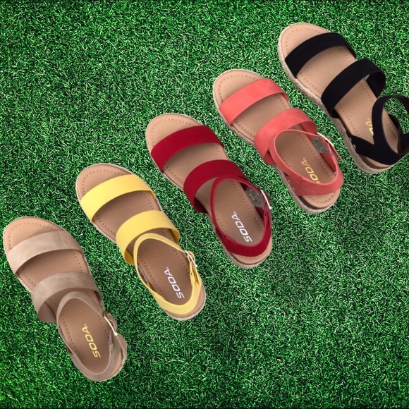 NEW! Soda Bryce Black Flatform Espadrille Sandal - Picture 5 of 11